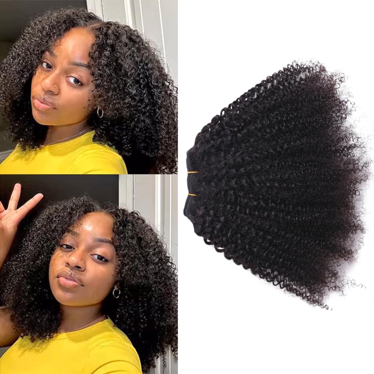 Solidchoice - Afro Kinky Curly Bundles 8 Inch voor Vrouwen