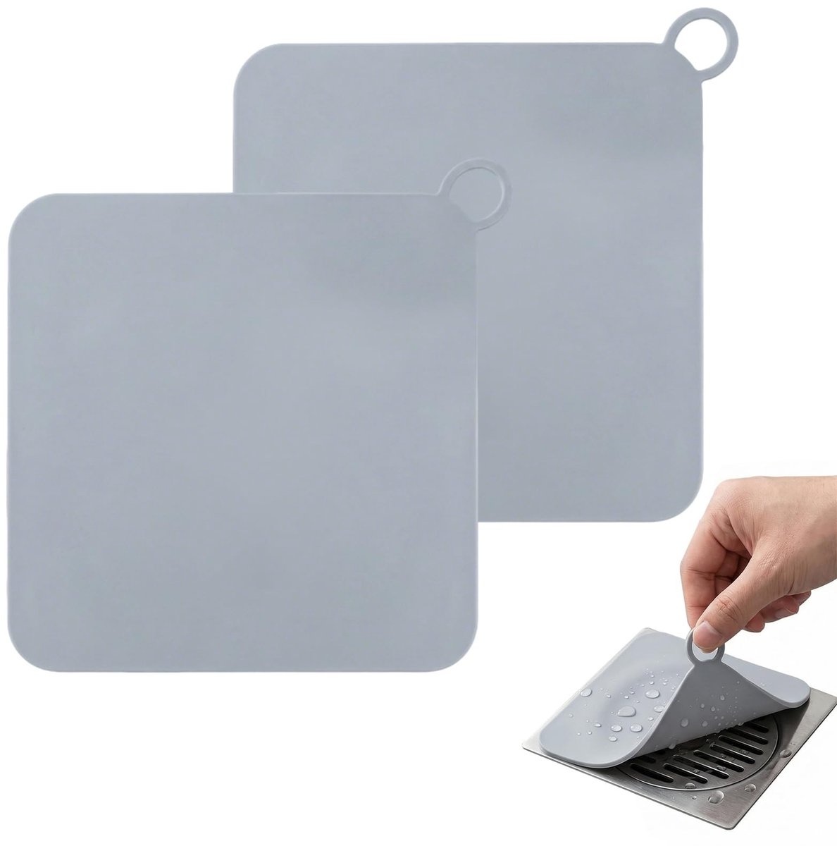 Solidchoice - Set van 2 Anti-Geur Afvoerafdekkingen 20 x 20 cm Siliconen