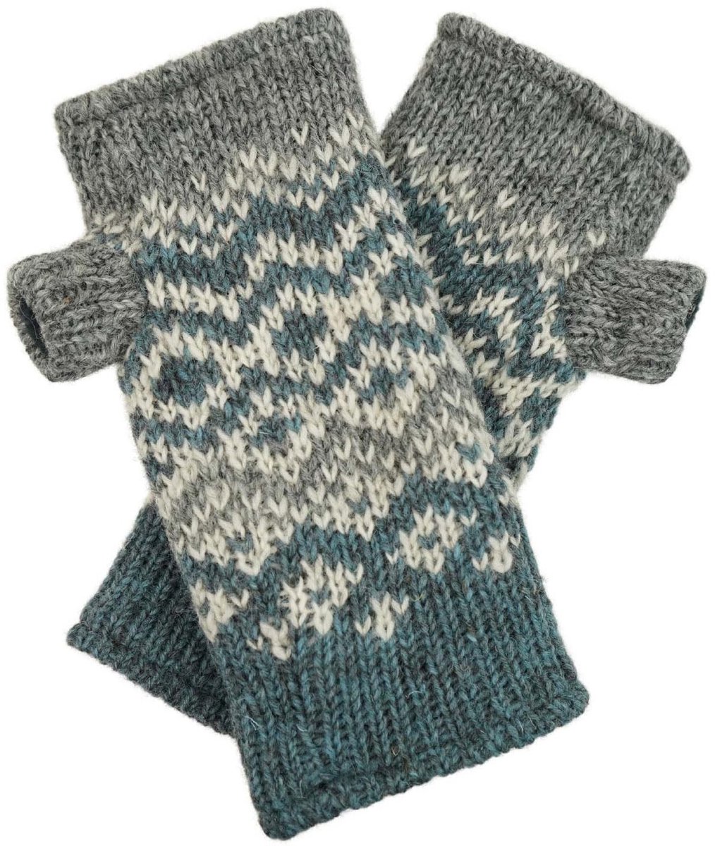 Solidchoice - Handgemaakte Wol Handwarmers met Fleece Voering en Duimopening