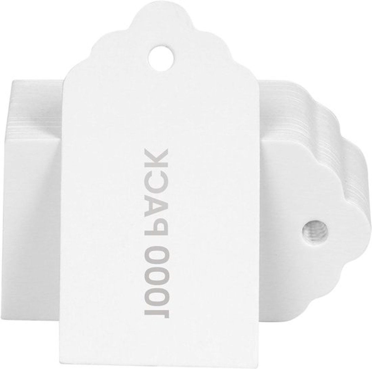 - Papieren Geschenk Labels - Hangende Labels - Rechthoekig - DIY - 1000 Stuks - Wit - Beschrijfbaar - Kerst Bruiloft Verjaardag - Geschikt voor Geschenken - 4,5 x 2,5 cm