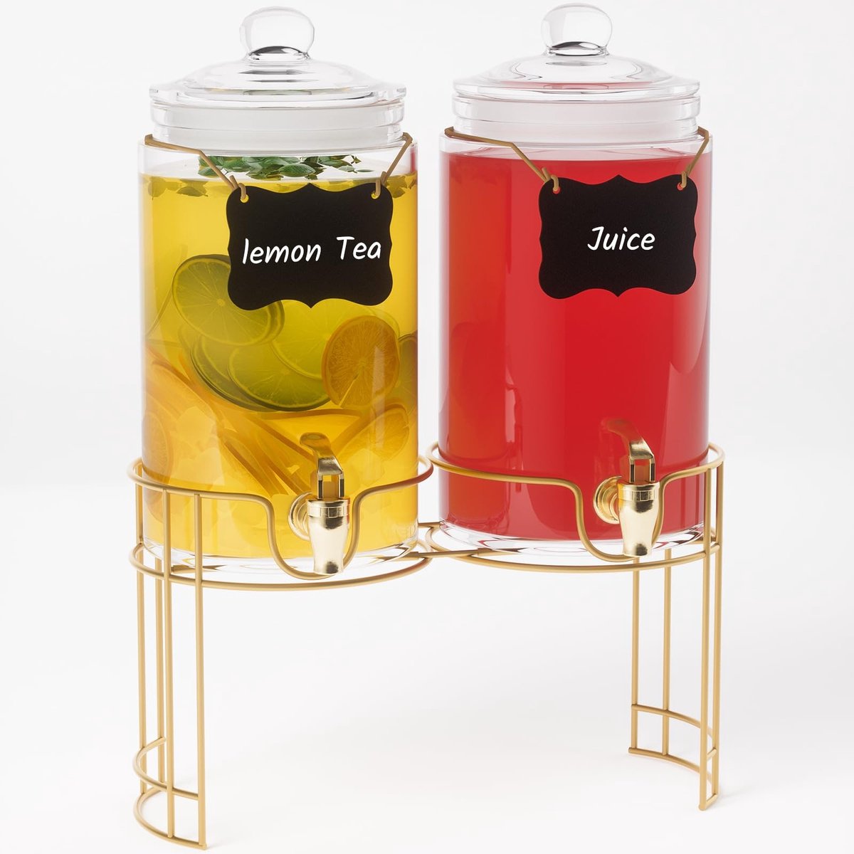 Solidchoice - Set van 2 Glazen Drankdispensers met Deksels