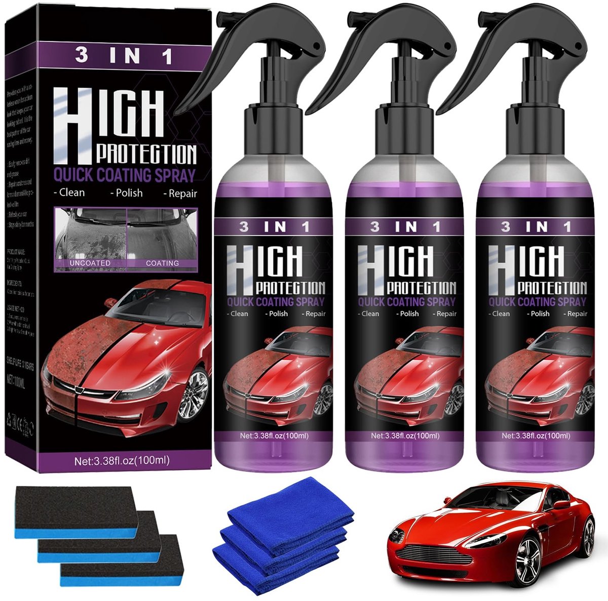 Solidchoice - 3-in-1 Auto Beschermingsspray met Keramische Coating