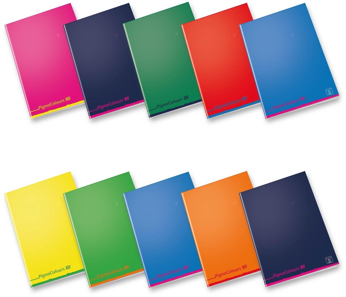 Solidchoice - Set van 10 A4 Notitieboeken in Diverse Kleuren