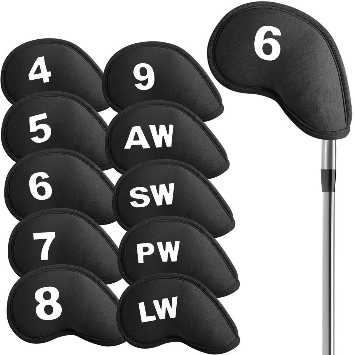 Solidchoice - Golf Iron Hoofdhoezen Neopreen Sluiting 10 Stuks Bescherming