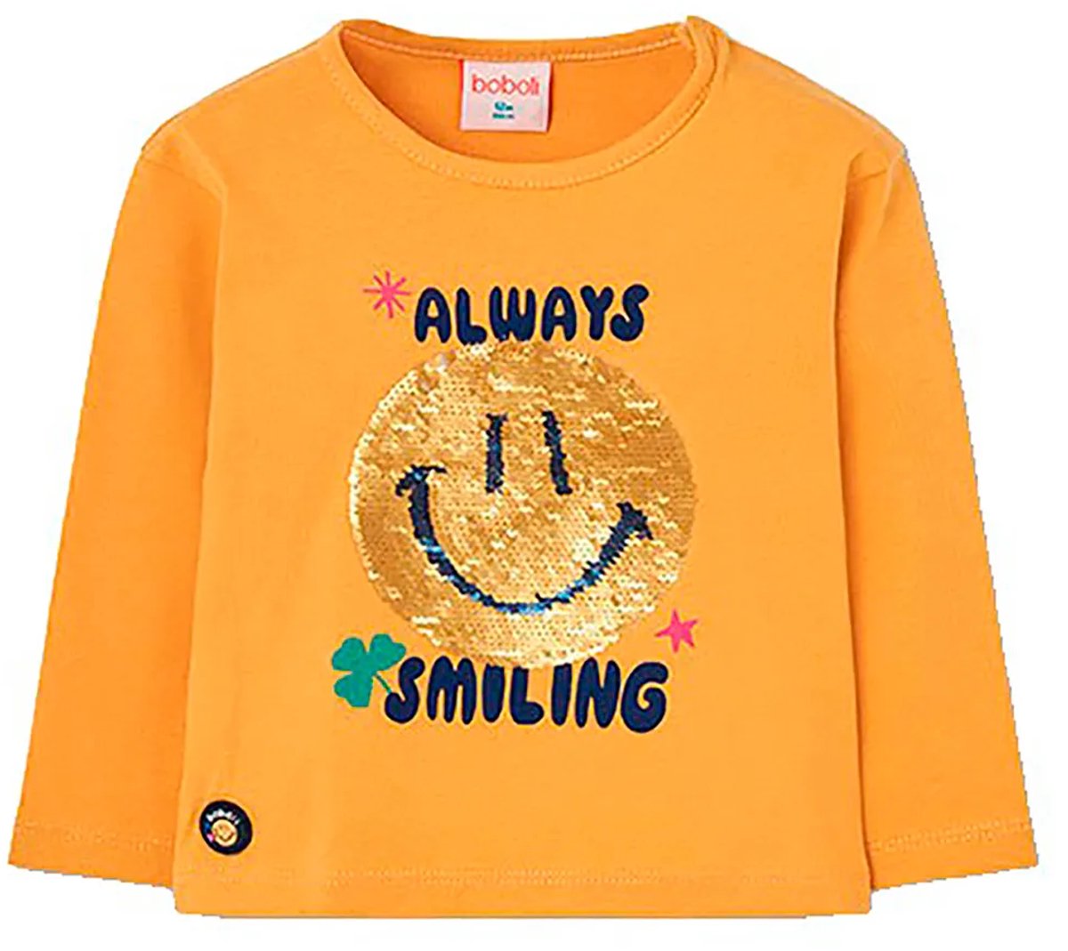 Boboli 304007 T-shirt Met Lange Mouwen Geel 6 Years Meisje