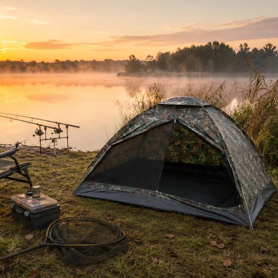 Bellatio Camo Tent 4 Koepeltent - Groen - 2 Persoons van Bella — afbeelding 3