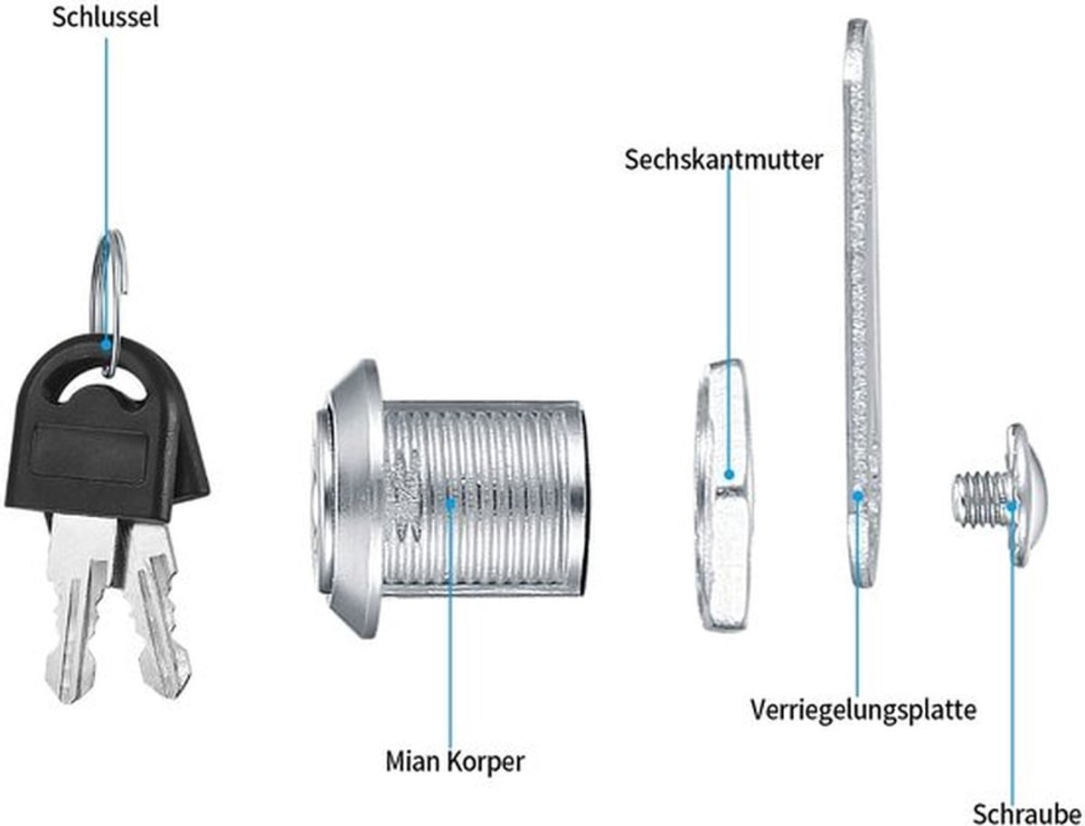 Kastslot 6 Stuks - Meubelslot - Veiligheidslock voor