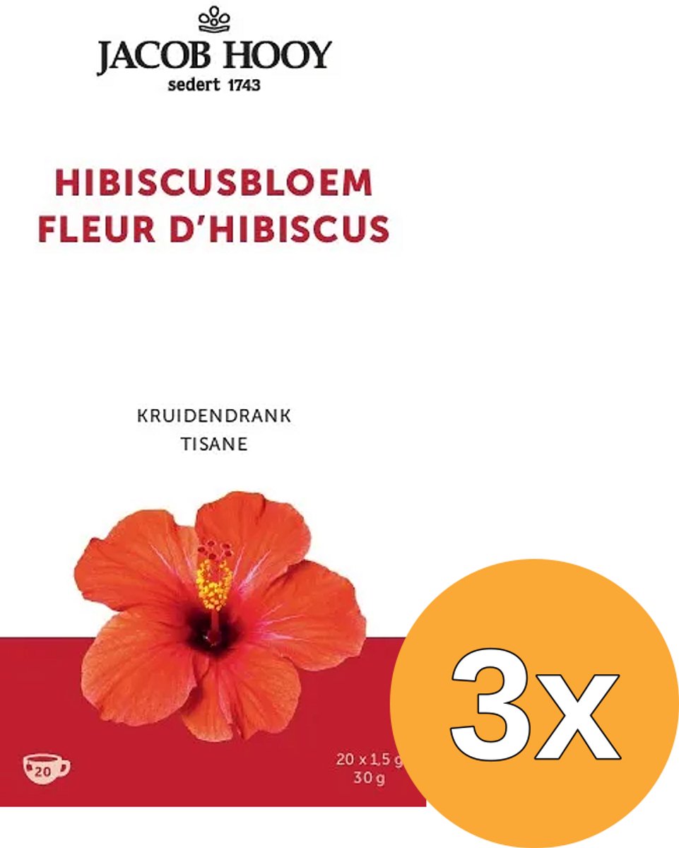 3x Jacob Hooy Hibiscus (20 zakjes)