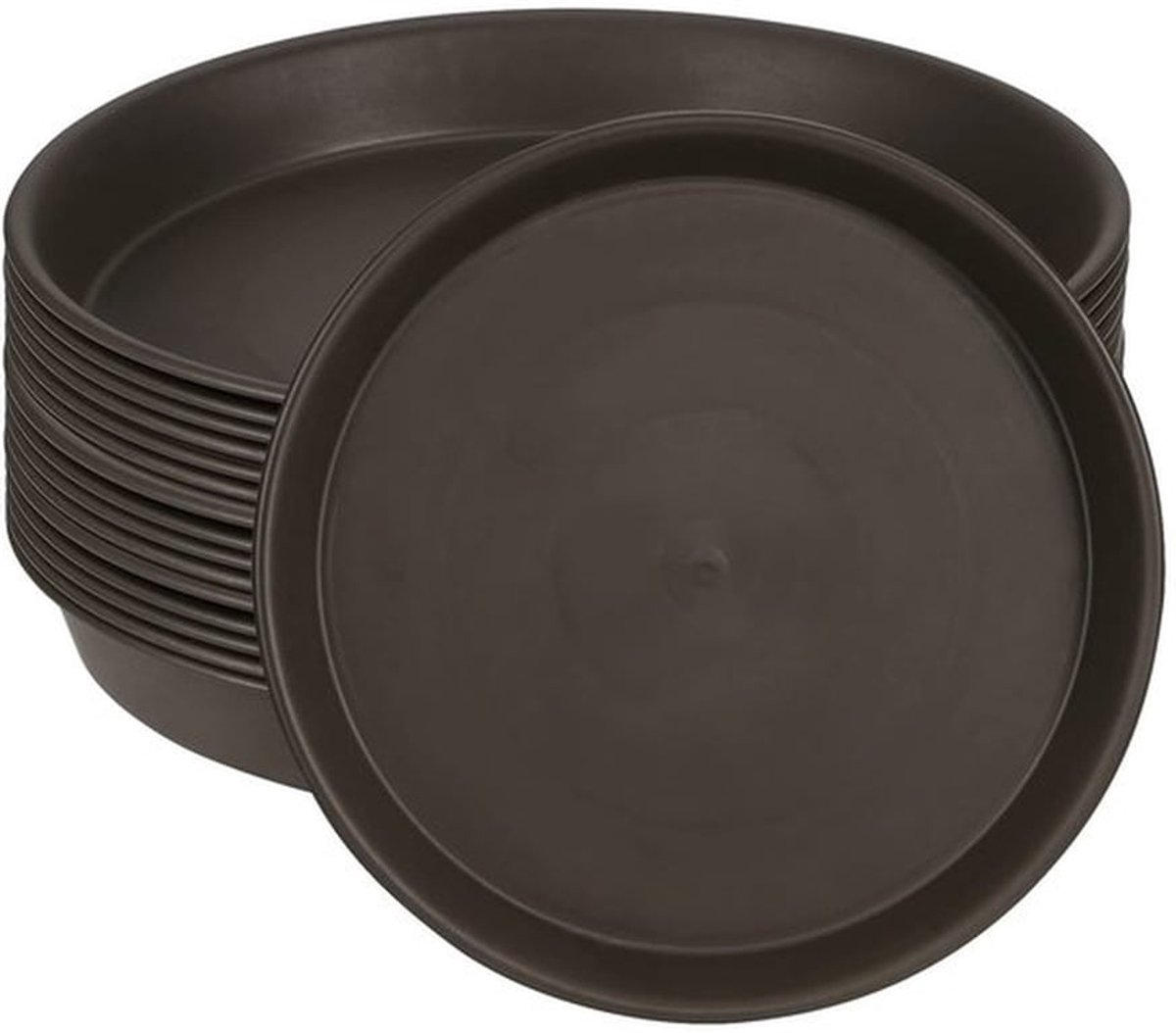 Plantenschotels - Set van 20 - Groot en rond - Bruin - Plantenpot - Geschikt voor binnen en buiten - 16 cm