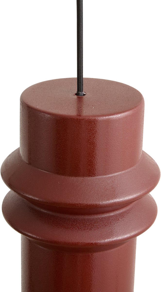 Qazqa eettafel retro hanglamp - Monti - rood, rond, 3-lichts, 86cm, ideaal als eettafellamp en woonkamer lamp