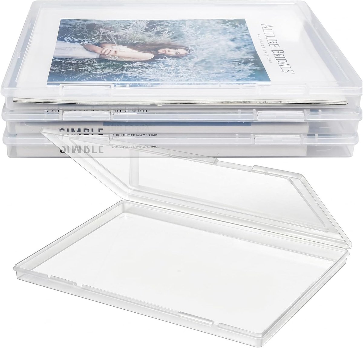 Opbergdozen A4 - Transparant - Kunststof - Set van 4