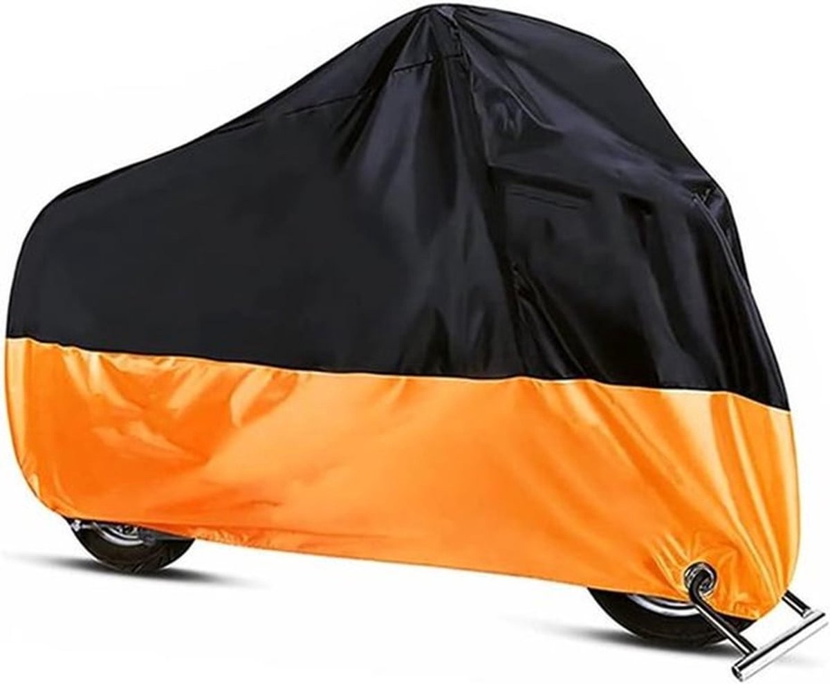 - Universele Motorhoes - Waterdicht - UV-bescherming - Maat XXL - Motorfiets - Outdoor - Hittebestendig - Oranje en Zwart