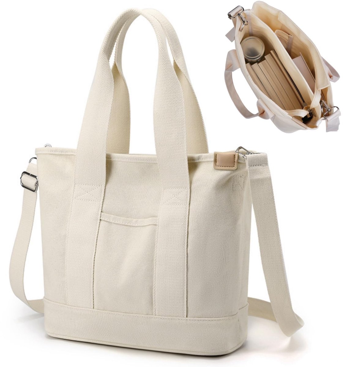 Solidchoice - Canvas Tote Bag voor Dames, Perfect voor School en Winkelen
