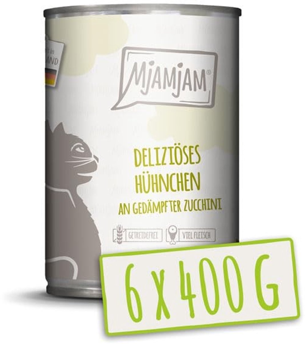 Solidchoice - Premium Natvoer voor Katten met Kip en Courgette, 6 x 400 g
