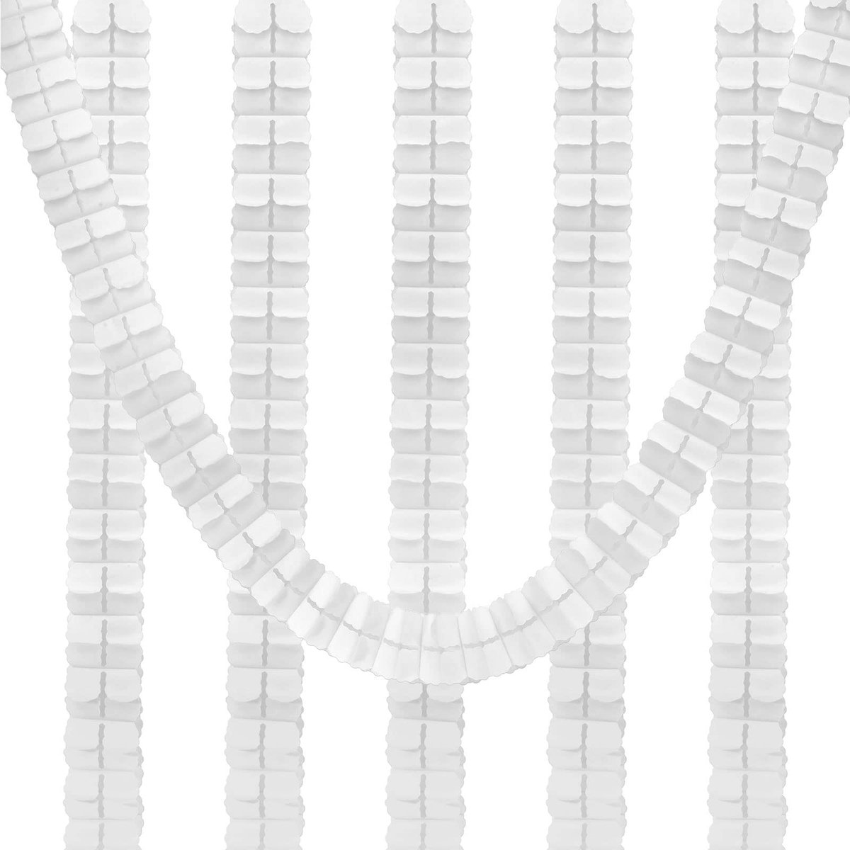 Solidchoice - 10ft Vierbladige Garland, 6-Pack Tissue Papier Bloemslinger Wit