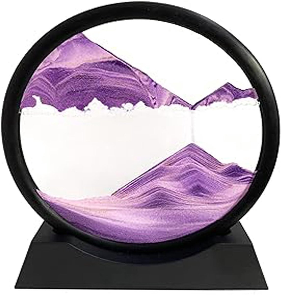 Solidchoice - Bewegende Zand Schilderij 3D Glazen Kunstwerk (7 Inch, Paars)