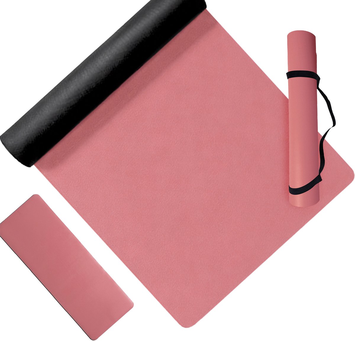 Yogamat antislip - 5 mm - roze