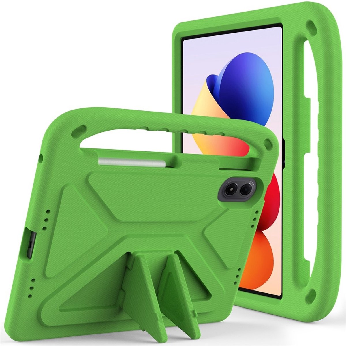 Coverup Tablethoes geschikt voor Xiaomi Redmi Pad 2 Pro Hoesje - ShockProof Kids Case - Groen