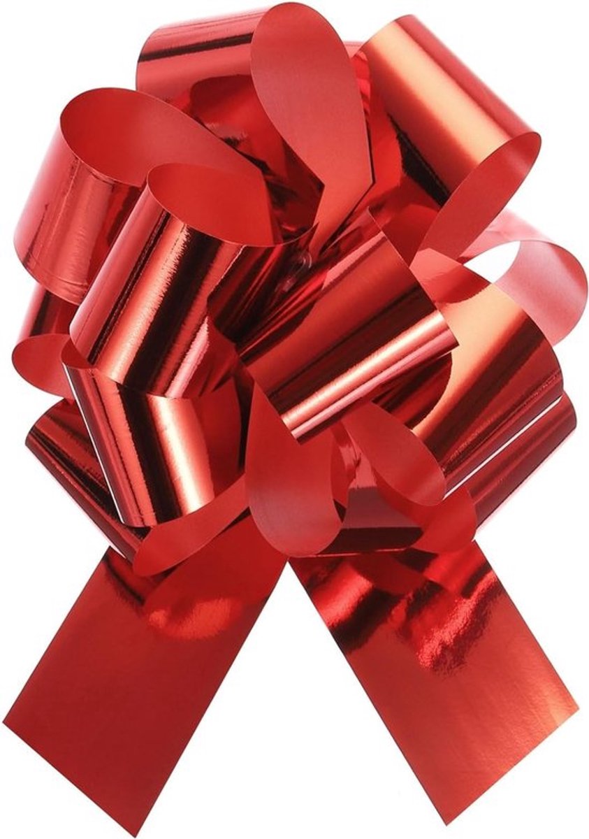 10 Stuks 15.5 cm Metallic Grote Trekstrik voor Cadeauverpakking, Bruiloften, Kerst en Decoratie, Rood
