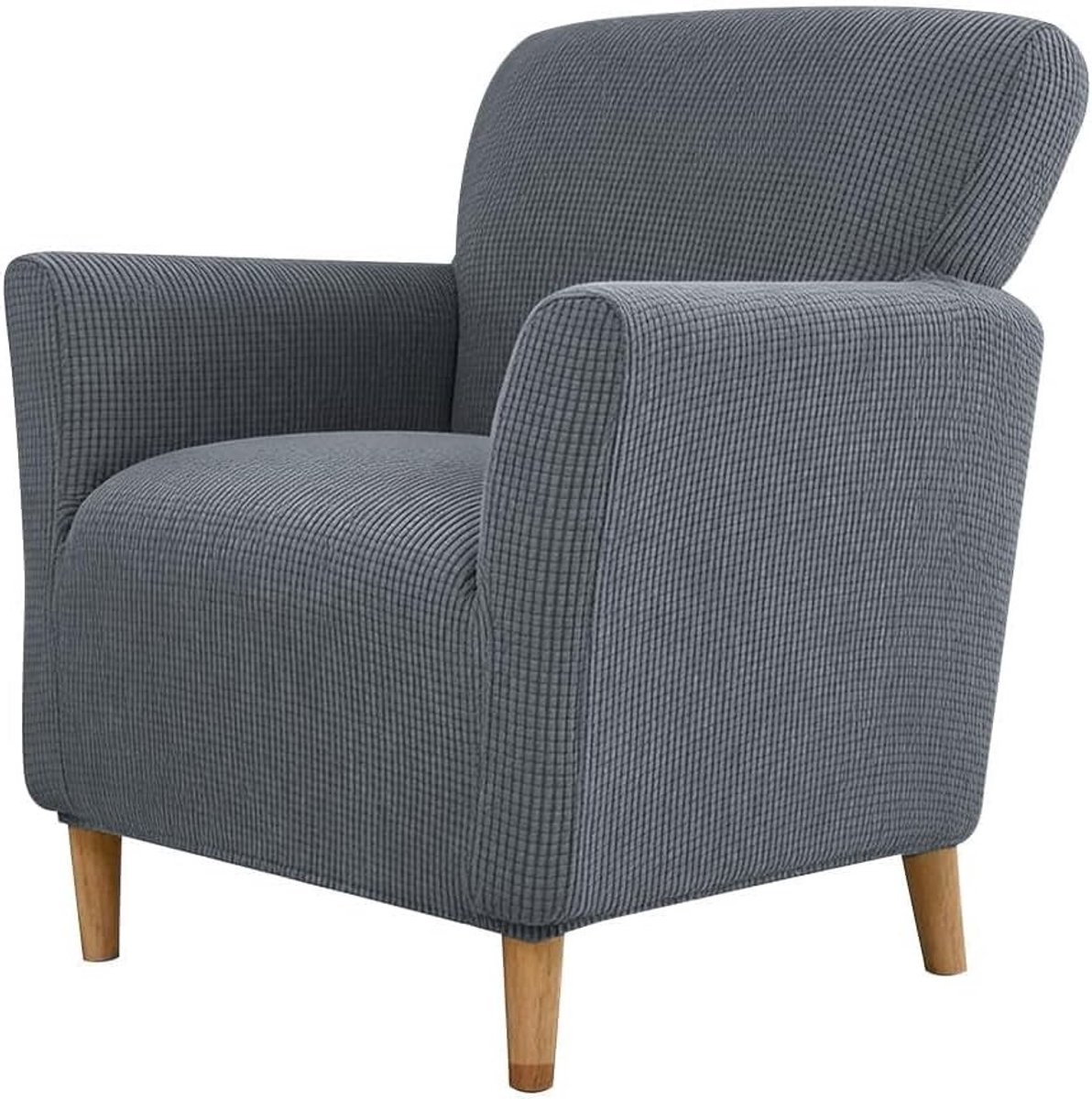 Verstelbare Stoelhoes, Rekbare en Ademende Bescherming, Eenvoudige Montage voor Woonkamer en Kantoor, Premium Jacquard Stoelhoes voor Gezinnen en Huisdieren (Donkergrijs)