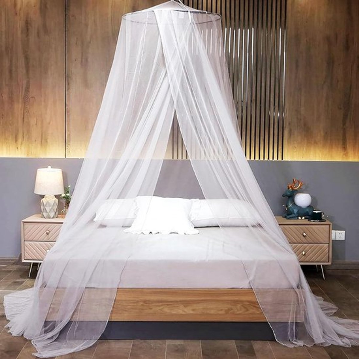 Universele tweepersoons klamboe 60 x 250 × 1100 cm met koepels voor binnen en buiten - muggennet voor bed