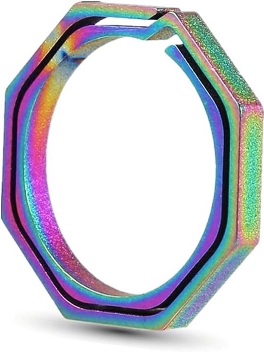 Lichtgewicht titanium sleutelhanger met octagonale ring en karabiner voor EDC gebruik