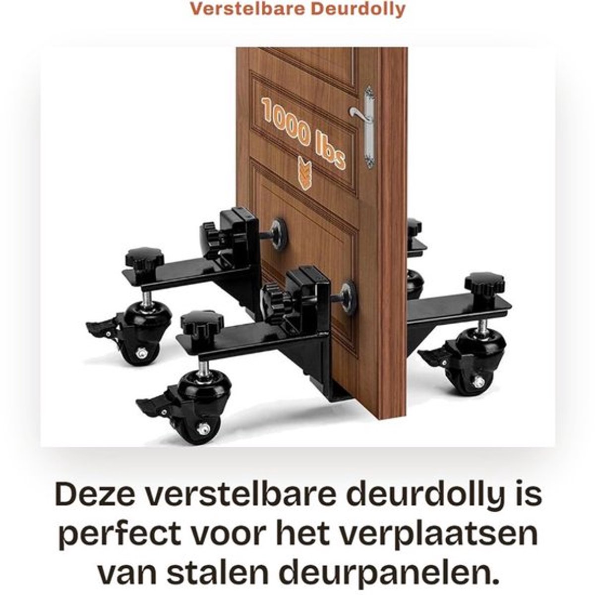 Verstelbare Deurdolly met Draaibare Wielen voor Diverse Deuren