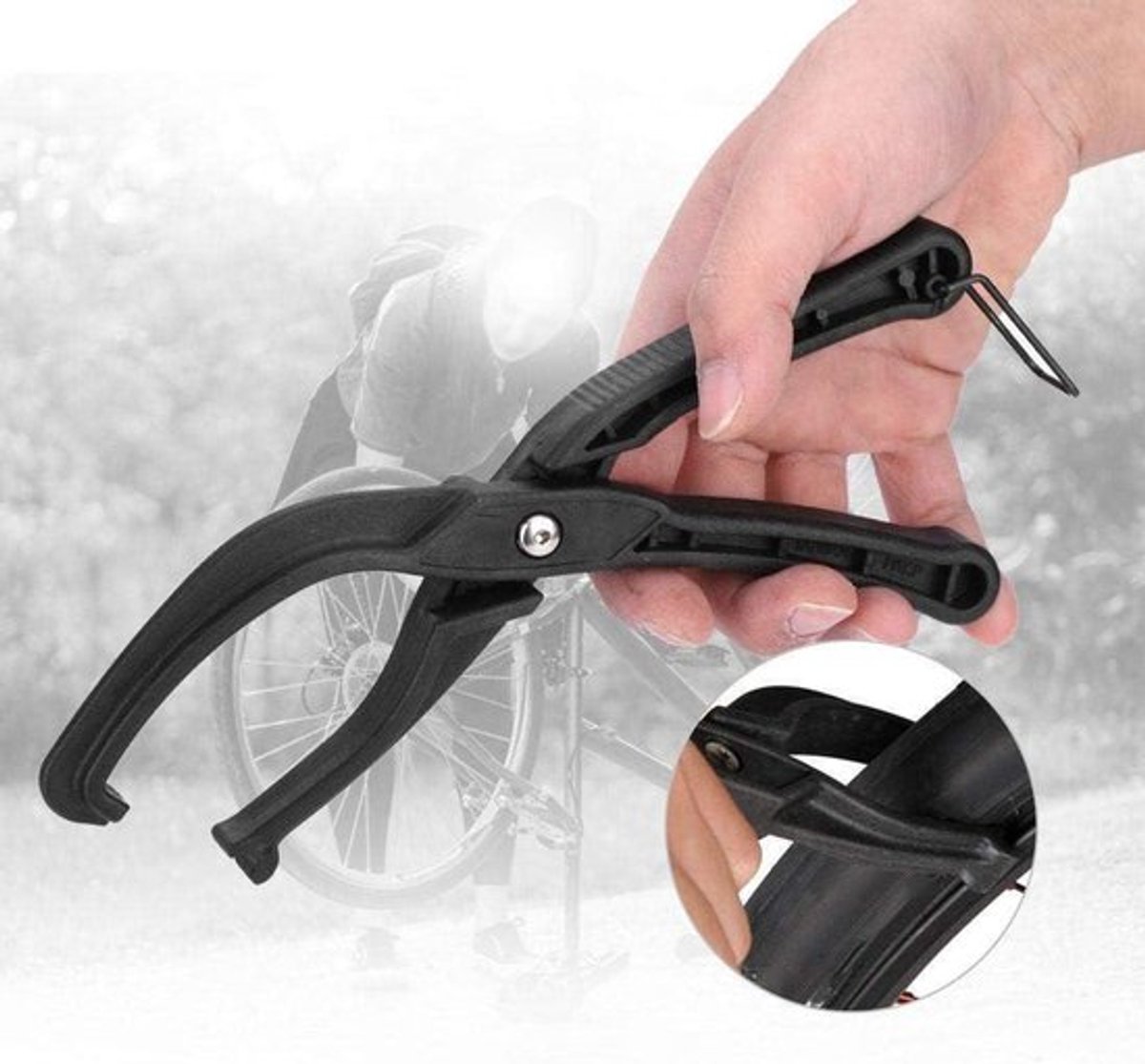 - Bandenlichter voor fiets - Reparatiegereedschap - Zwart - Montage - Fietsbanden - Geschikt voor Alle Fietsen - Handige Reparatiehulp voor Onderweg met Bandenlichters