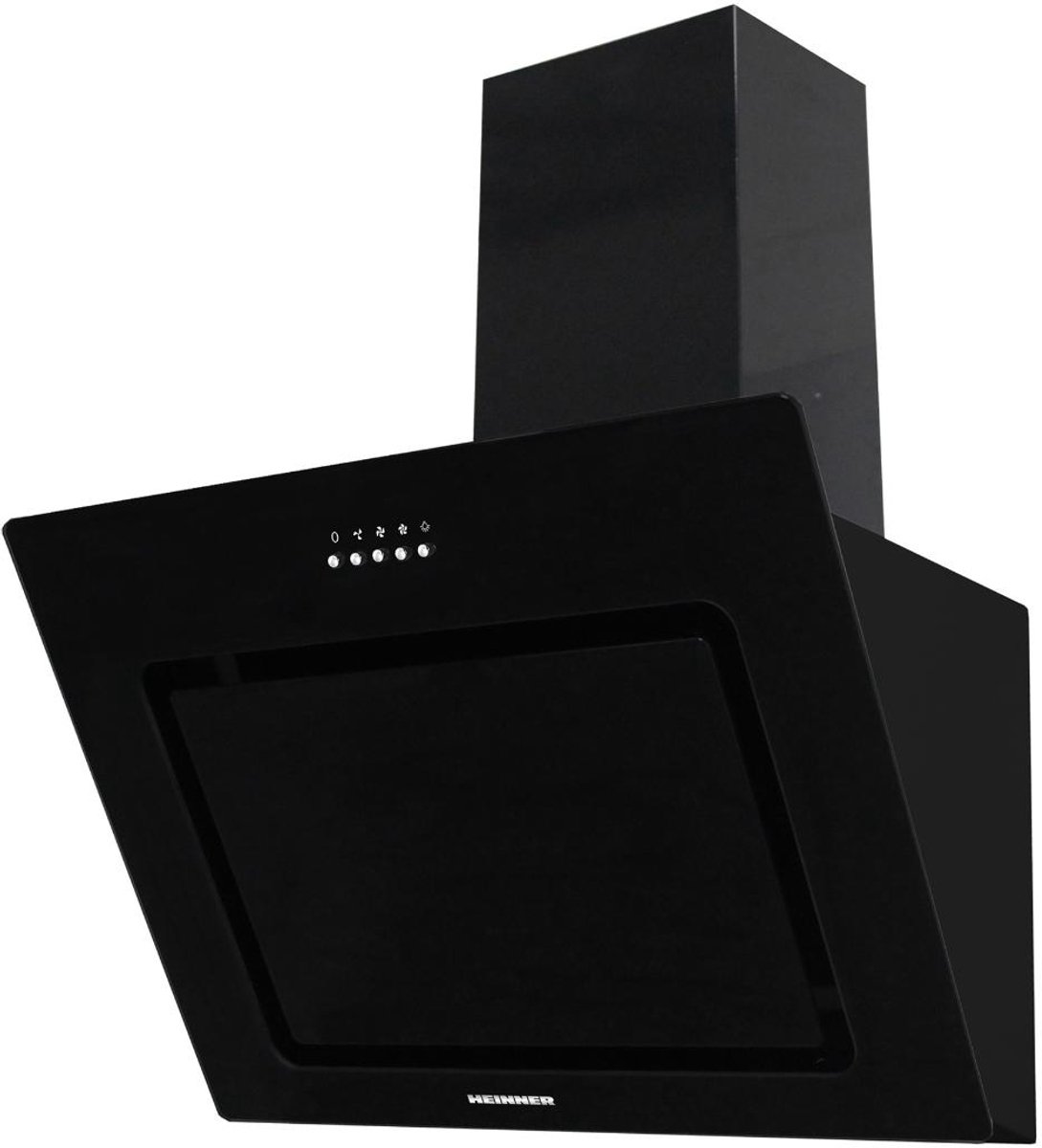 Heinner DCH-650RGBK Schuine Afzuigkap 60 cm – 586 m³/u – 3 Standen – Energieklasse A – 190 W Motor – 2× 2 W LED Verlichting – Zwart Glas – 5 Jaar Garantie