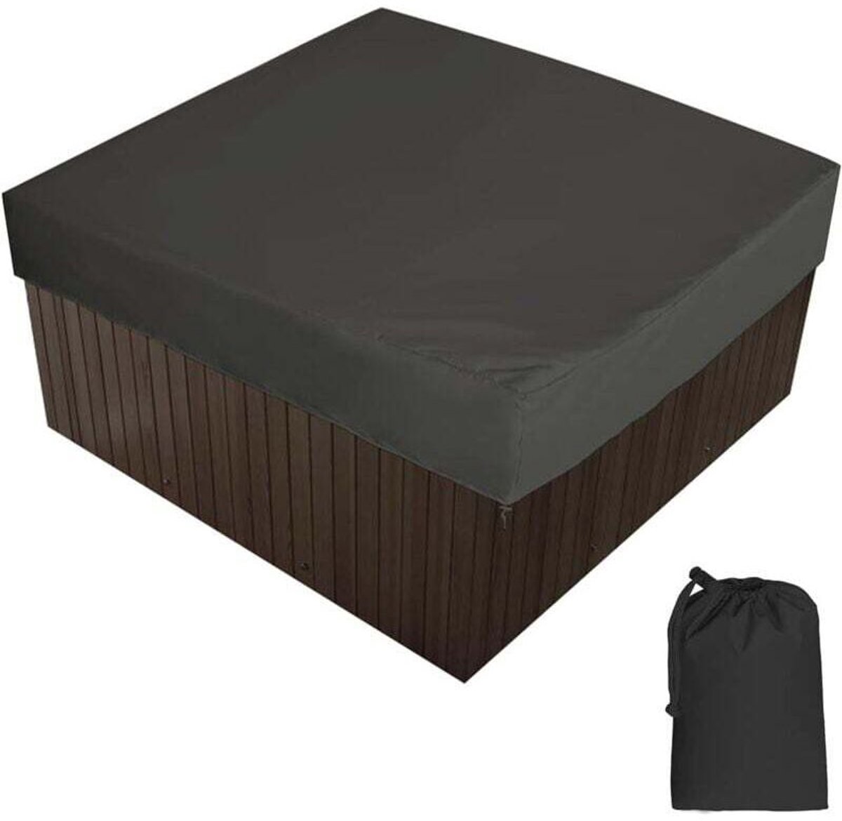 Tuinjacuzzi-hoes, 210D Oxford-stof, waterdicht, stofwerend en UV-bestendig, geschikt voor buitenjacuzzi's (220x218x30 cm).