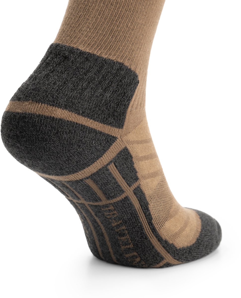 Travelin’ Bran Unisex – 2-pack wandelsokken – Naadloos & ademend – Bruin