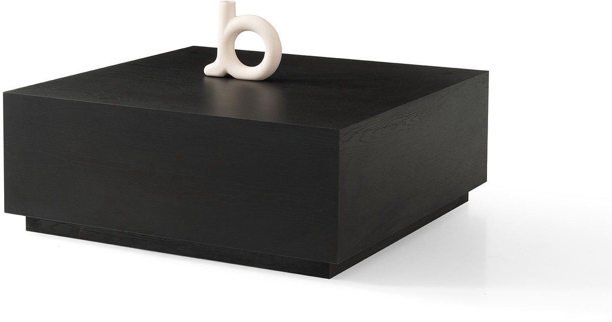 Asir - Salontafel - Zwart hout - 90 x 90 x 35,5 cm