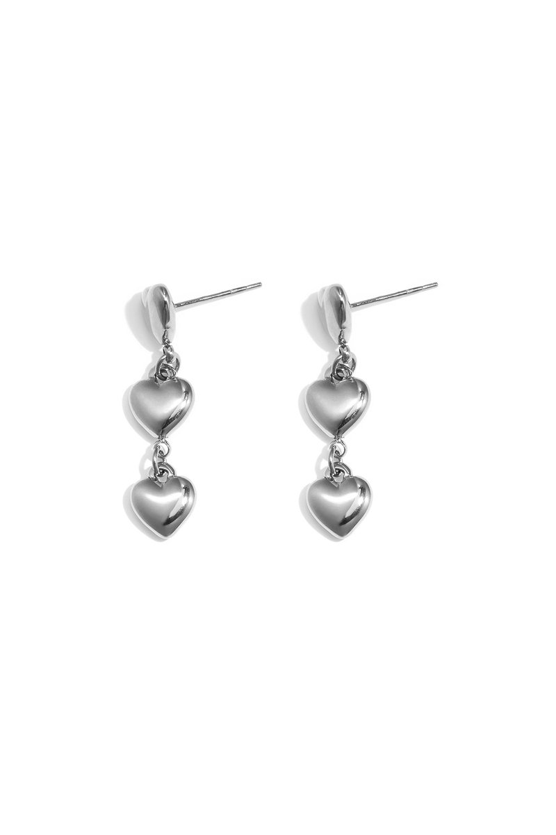 Jolie - Hartjes Oorbellen - Stainless Steel - - Goud