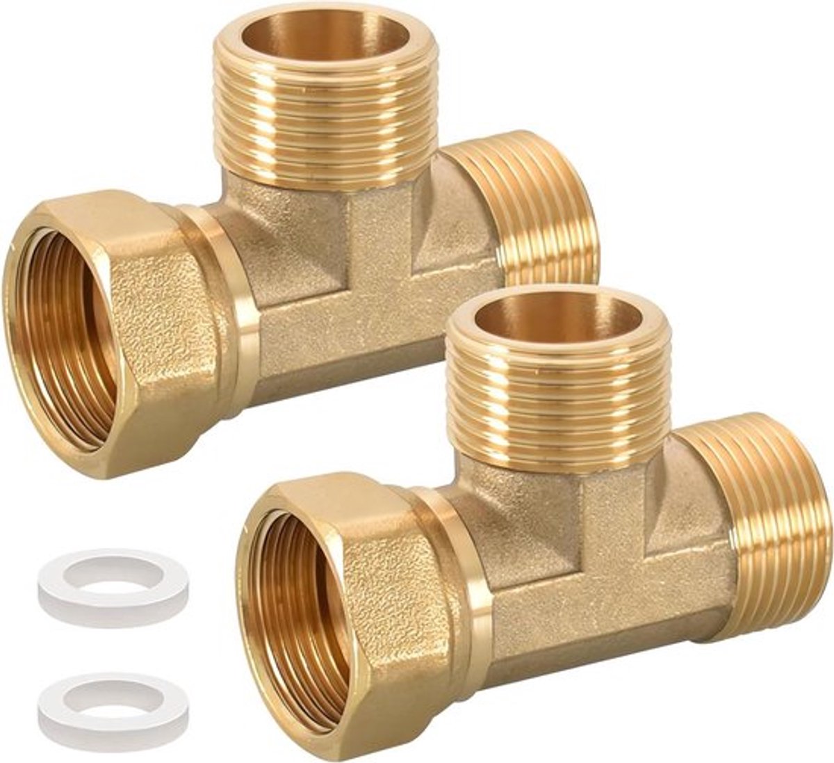 Messing T-stuk 1 inch wateraansluiting DN25 3-weg T-verbindingsstuk - koppeling voor airconditioning, koelsysteem, sanitair