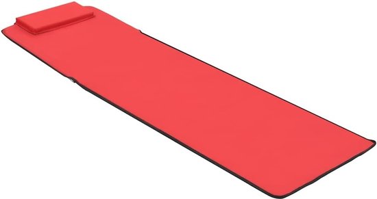 Strandmat met Rugleuning - Set van 2 - Opvouwbaar & Verstelbaar - Rood - Strandstoel Lichtgewicht voor Strand, Camping & Tuin - Weerbestendig - 160 x 53 cm — afbeelding 3