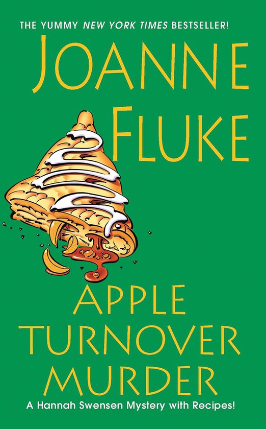 Couverture du livre "Apple Turnover Murder" par Joanne Fluke, avec une pâtisserie glacée.