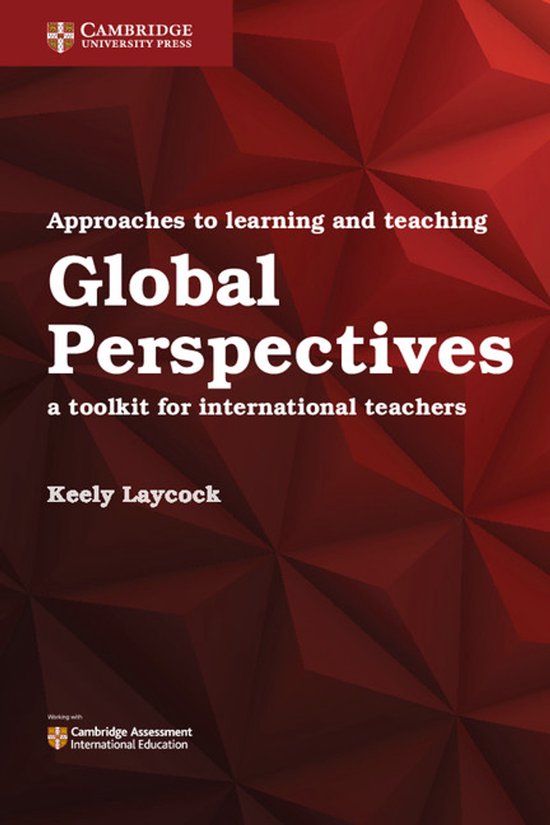 Couverture de livre intitulée 'Global Perspectives: a toolkit for international teachers' en lettres blanches sur fond rouge géométrique.