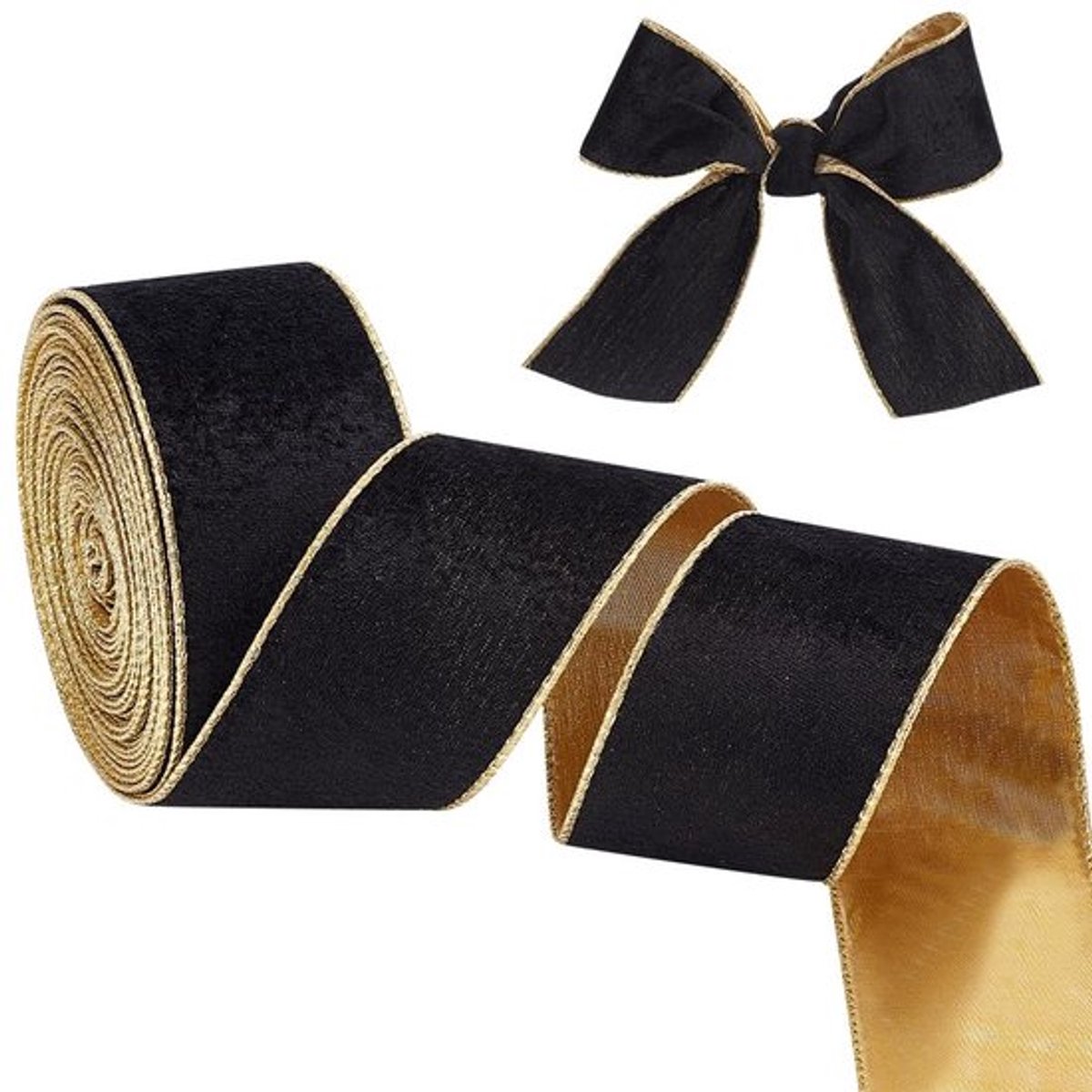 Solidchoice - Dailygoody - Fluwelen Lint - Cadeau inpakken - Goudkleurig en zwart