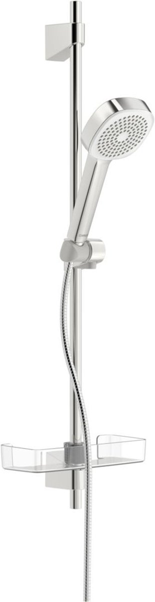 Hansa Basicjet - Set douchekop, 1jet, doucheslang en douchestang met planchet, chroom 44770111