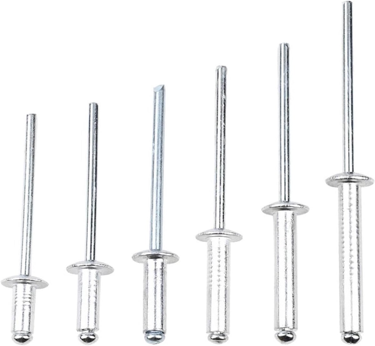 Blindklinknagels - Popnagels aluminium - Bevestigen metaal - Gesloten ontwerp - M3.2 M4 M4.8 - Zilverkleurig