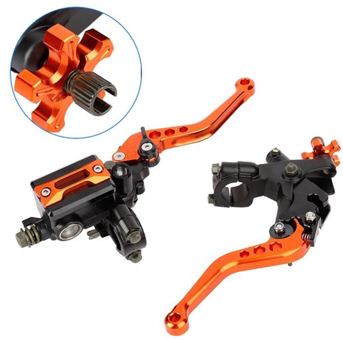 SVGCommerce - Leverset voor Hoofdrem en Koppeling - CNC Aluminium - Oranje