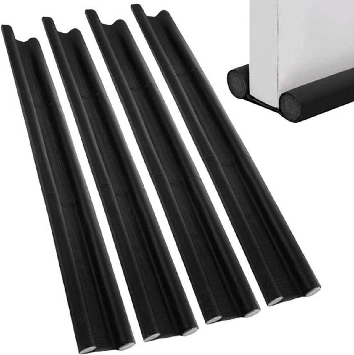 4 stukken 96 cm zwart PU tochtstopper Allecto Plus