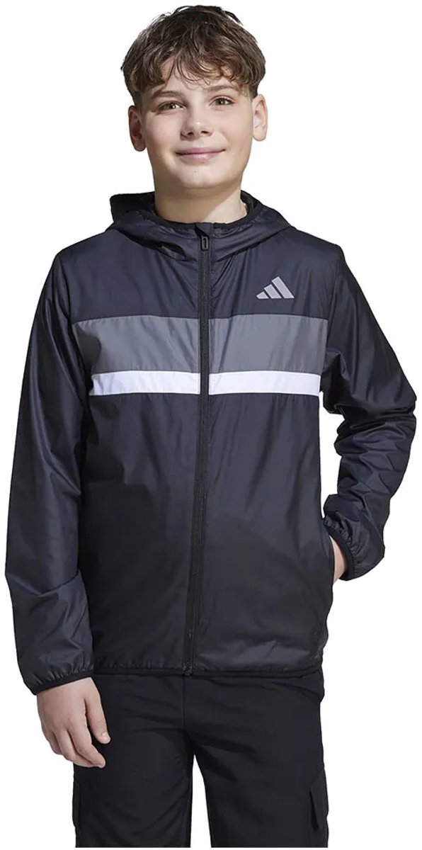 Adidas Tiberio Windbreaker Jas 15-16 Years Kinderen Zwart