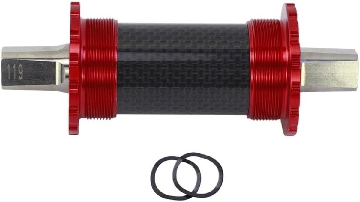 Trapas Binnenlager - Fietsonderdeel - Fiets Reparen - Robuust Lichtgewicht Ontwerp - 119 mm - Rood
