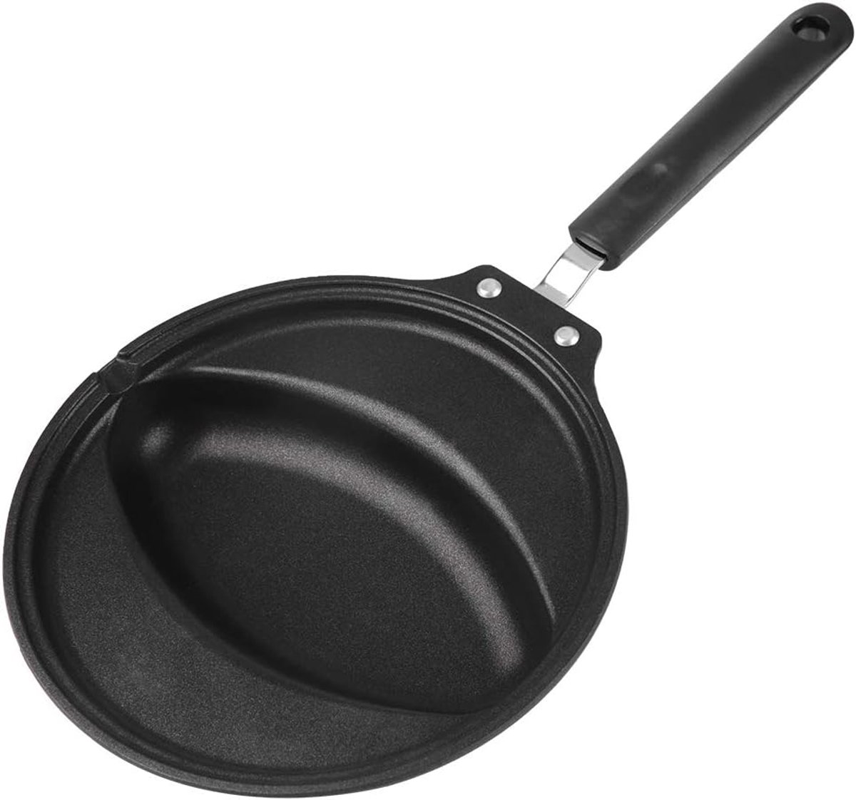 Koekenpan met Vorm - Omelet Pan - Ontbijt Maken - Non-stick Coating - 41.8 cm Lengte - Zwart