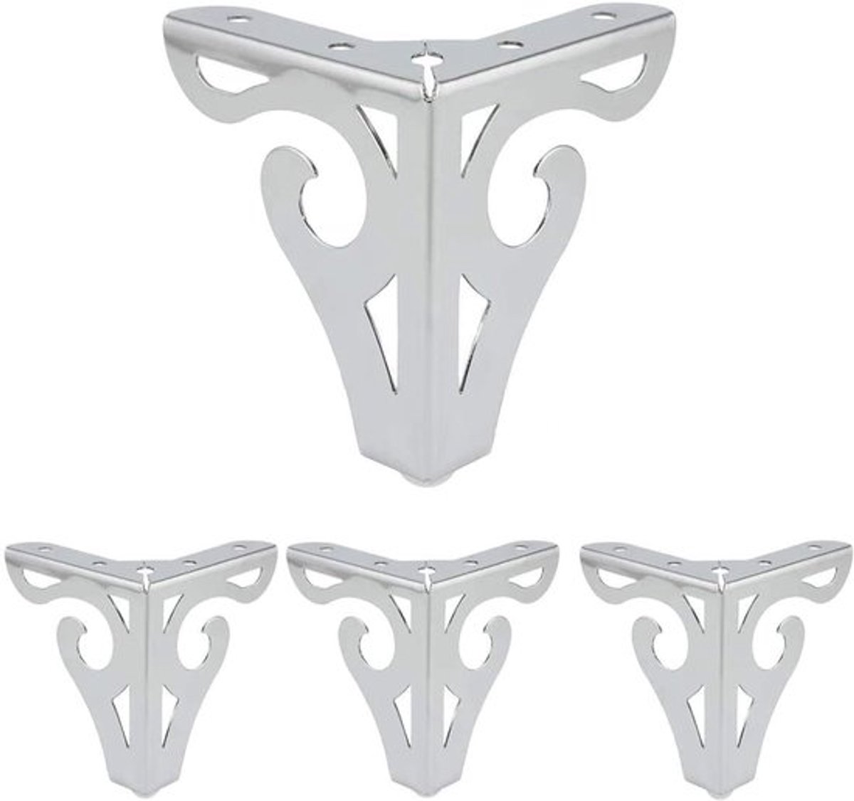 Meubelpoten Modern Design - 4 Stukken Polished Chrome