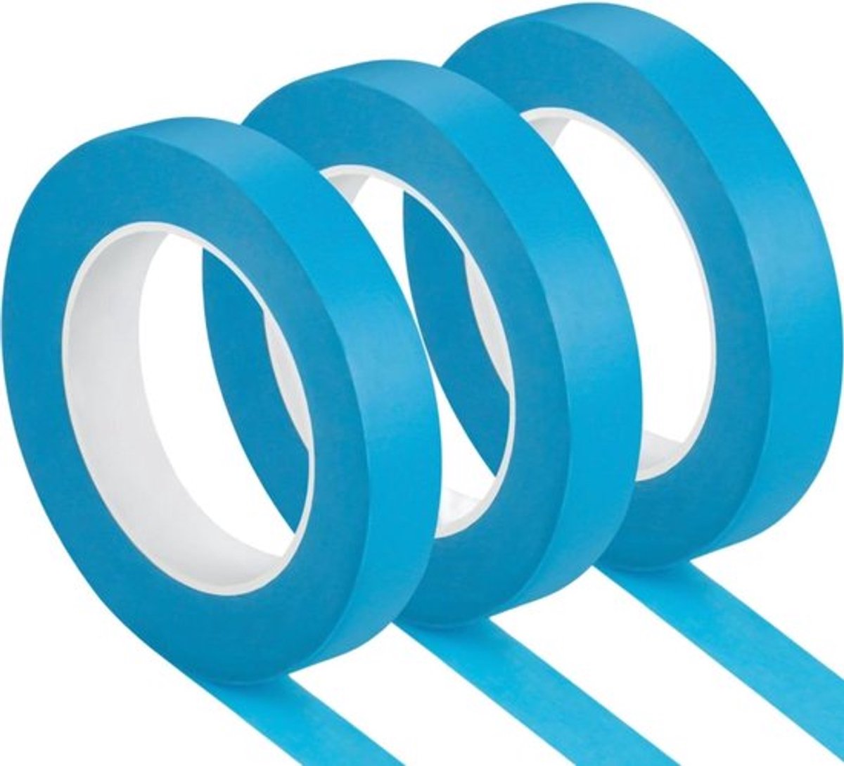 Schildersplakband 24mm x 50m, 3 rollen blauw uit Inovra Plus
