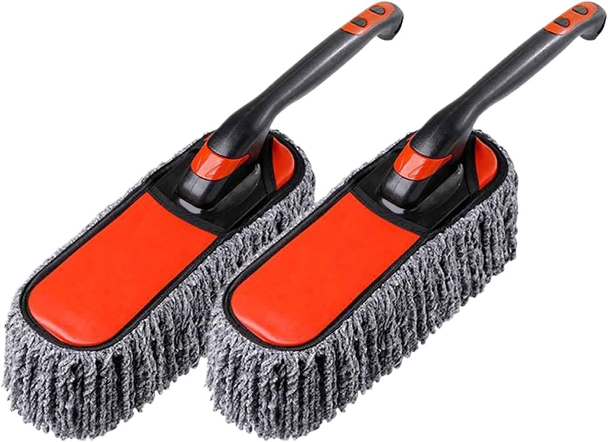 Microfiber Auto Stofdoek - Reinigingsgereedschap Wasbaar - Auto Interieur Exterieur - Antislip Handvat - Set van 2 - Niet gespecificeerd