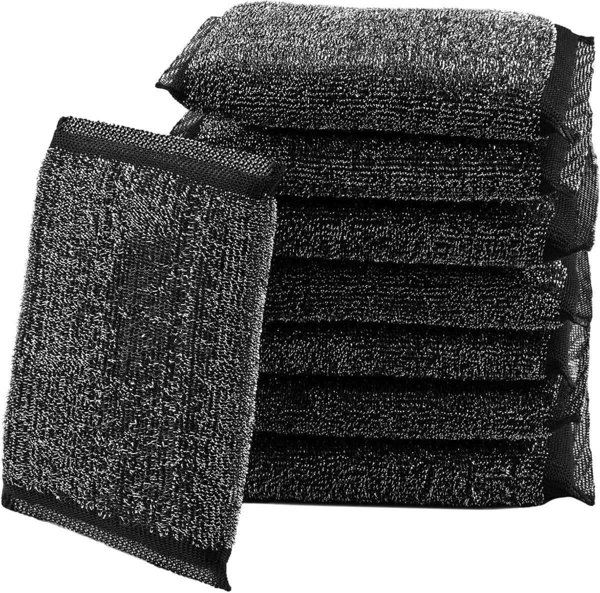 Herbruikbare Keukenspons en Schoonmaakgereedschap Set - 8 Stuks, Krasbestendige Was Pads en RVS Schuurpad voor Potten en Pannen, 13x8.5x2cm