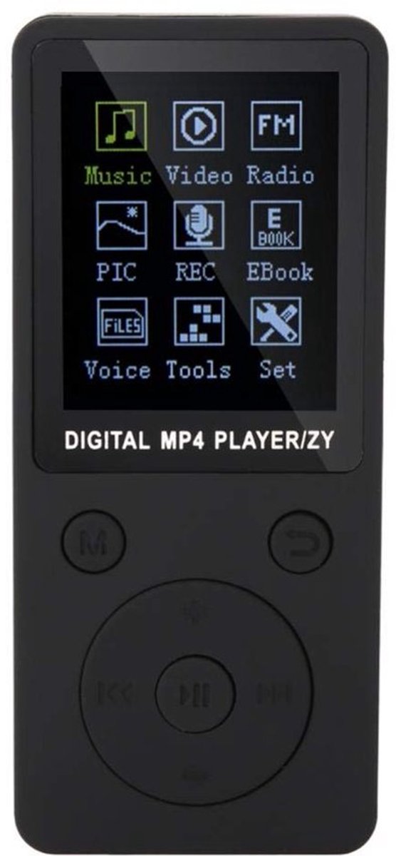 Shopcentral - MP4 Player - Muziekspeler met FM Radio - Compact en Draagbaar - Zwart